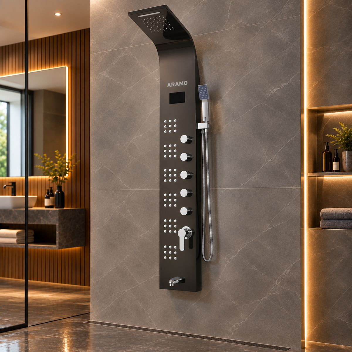 Aramo Shower Panel - LED Multidivertor