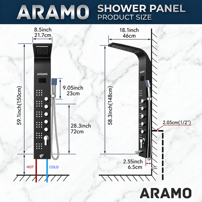 Aramo Shower Panel - LED Multidivertor