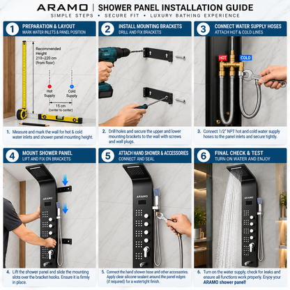 Aramo Shower Panel - LED Multidivertor