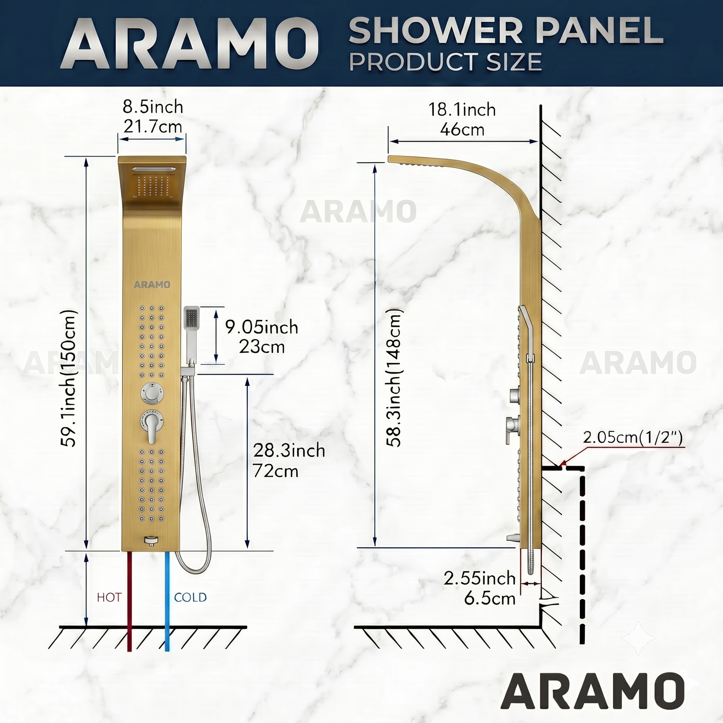 Shower Panel - Wave
