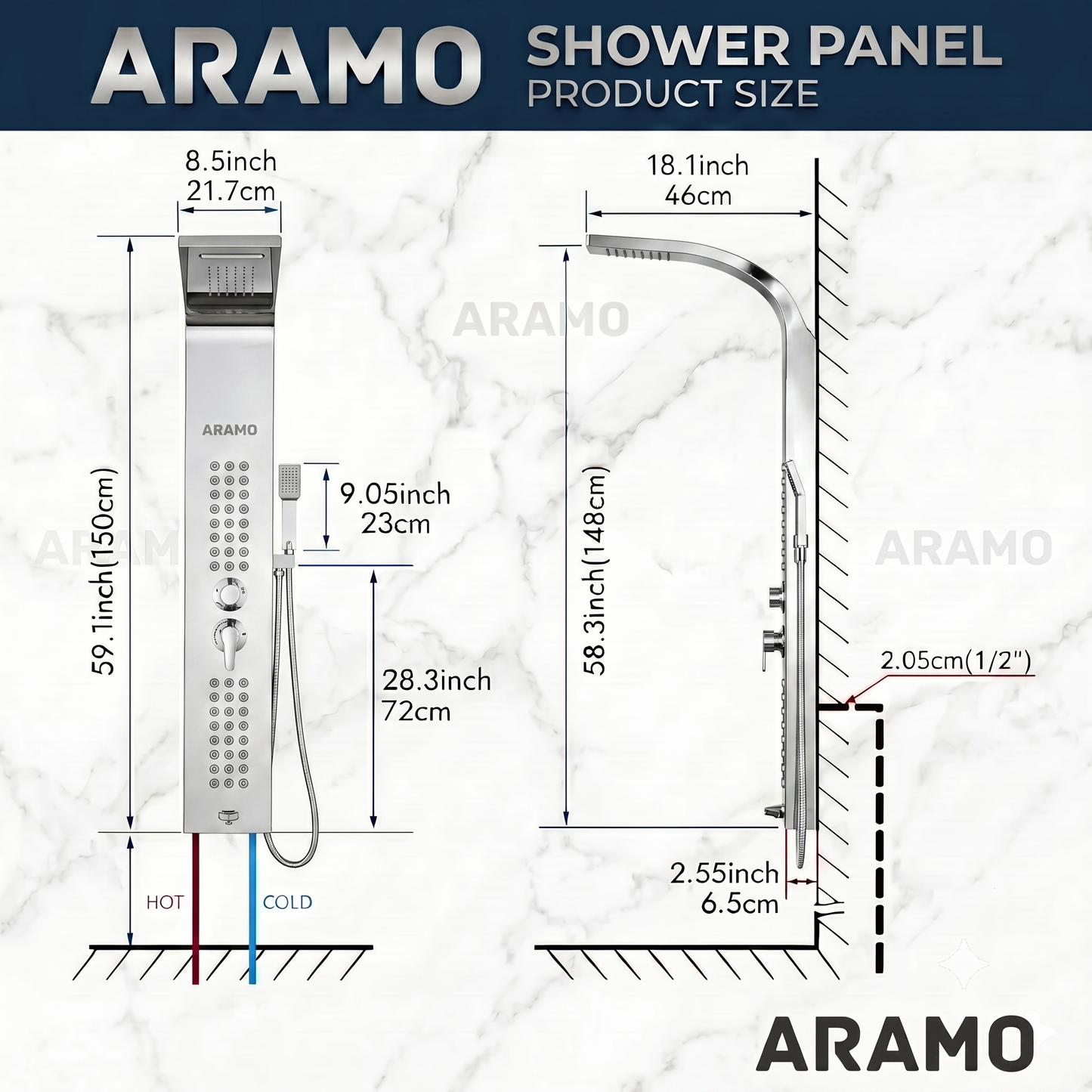 Shower Panel - Wave