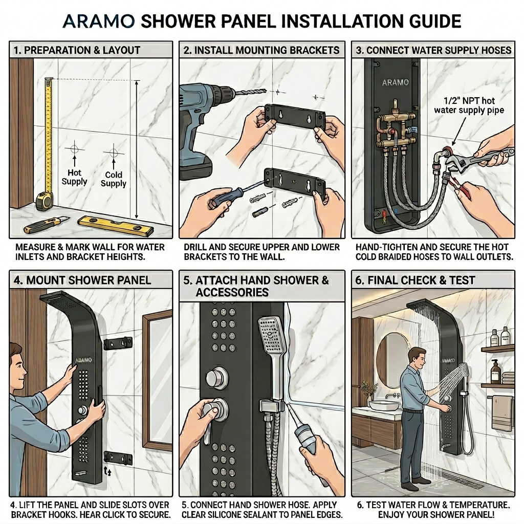 Shower Panel - Wave