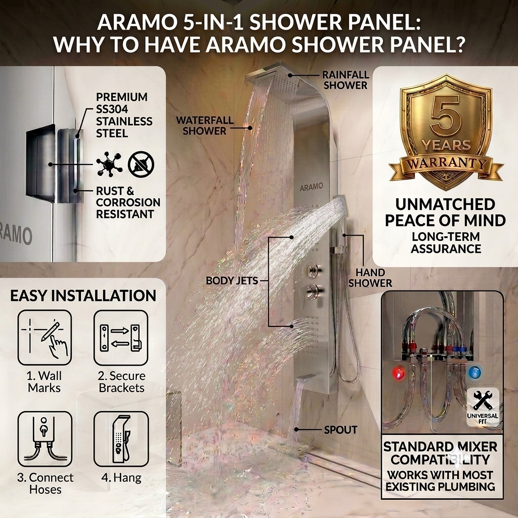 Shower Panel - Wave