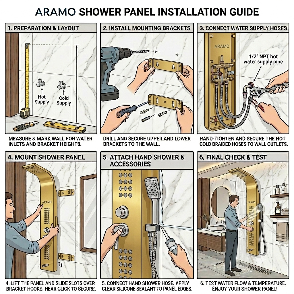 Shower Panel - Wave