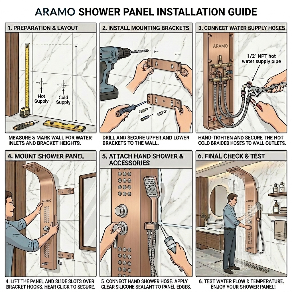 Shower Panel - Wave