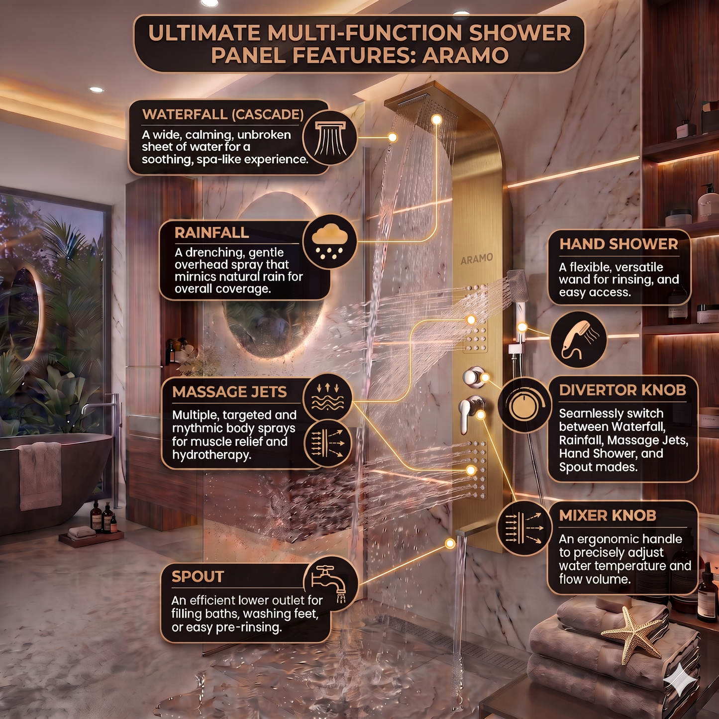 Shower Panel - Wave