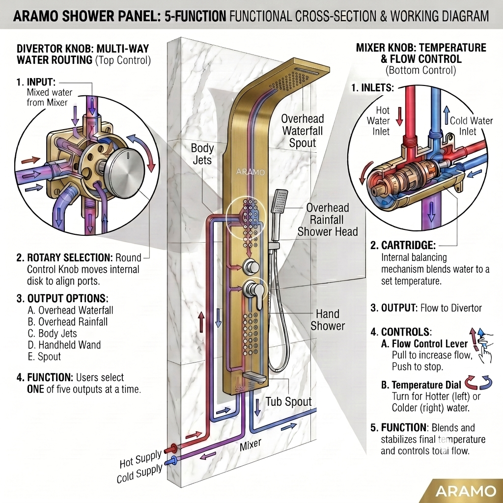 Shower Panel - Wave