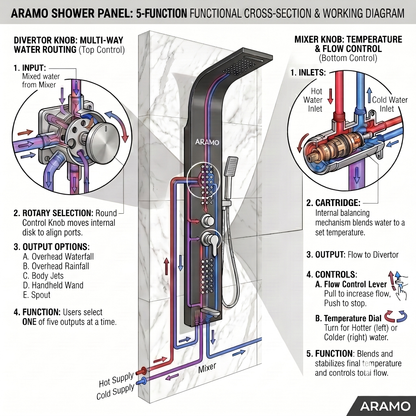 Shower Panel - Wave