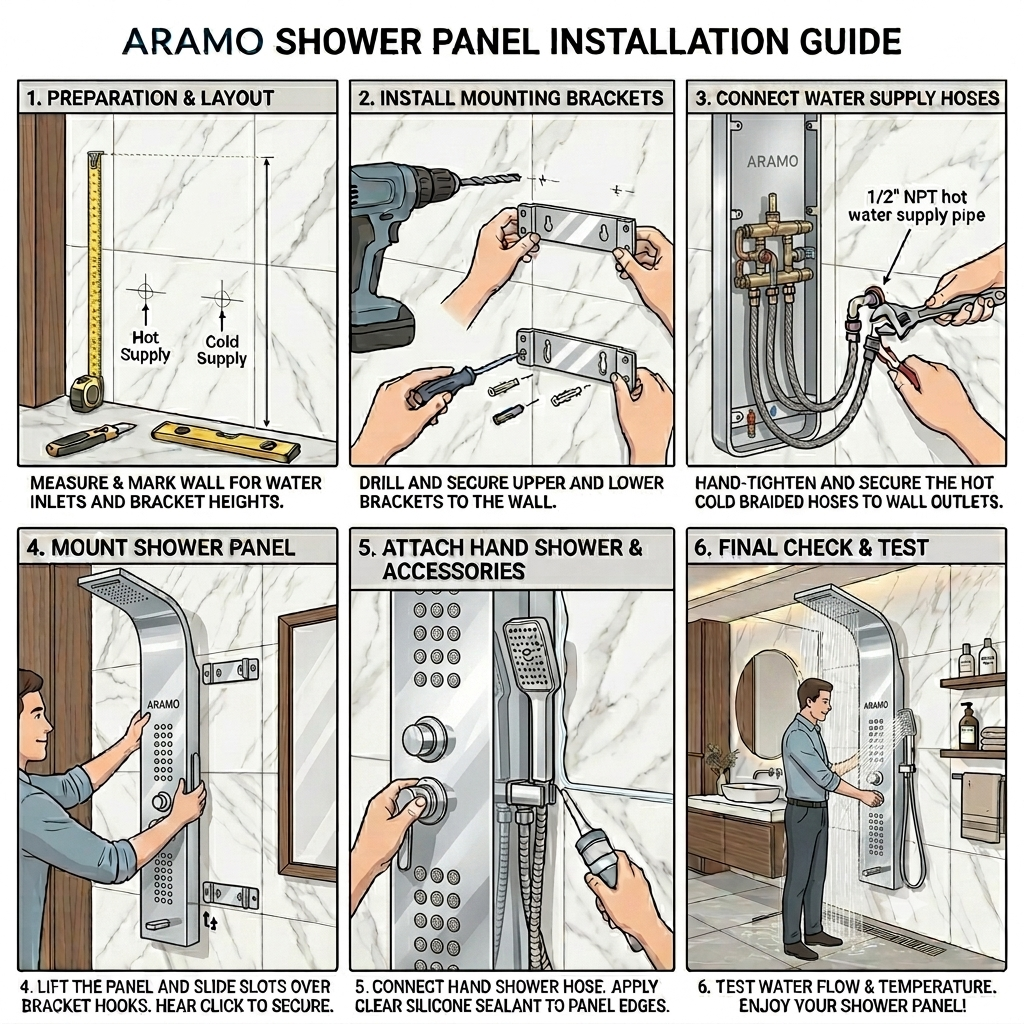 Shower Panel - Wave