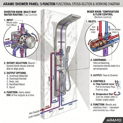 Shower Panel - Wave