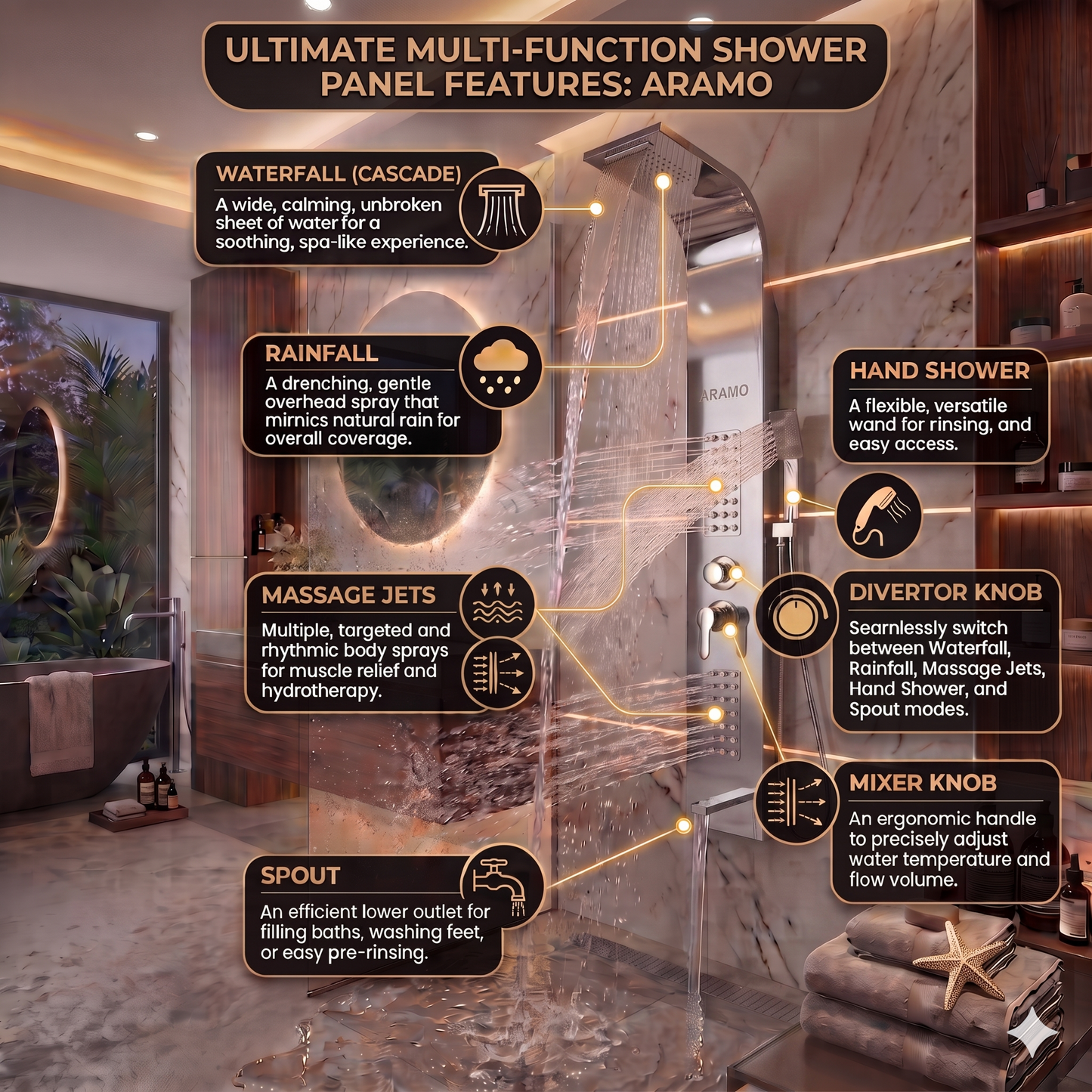 Shower Panel - Wave